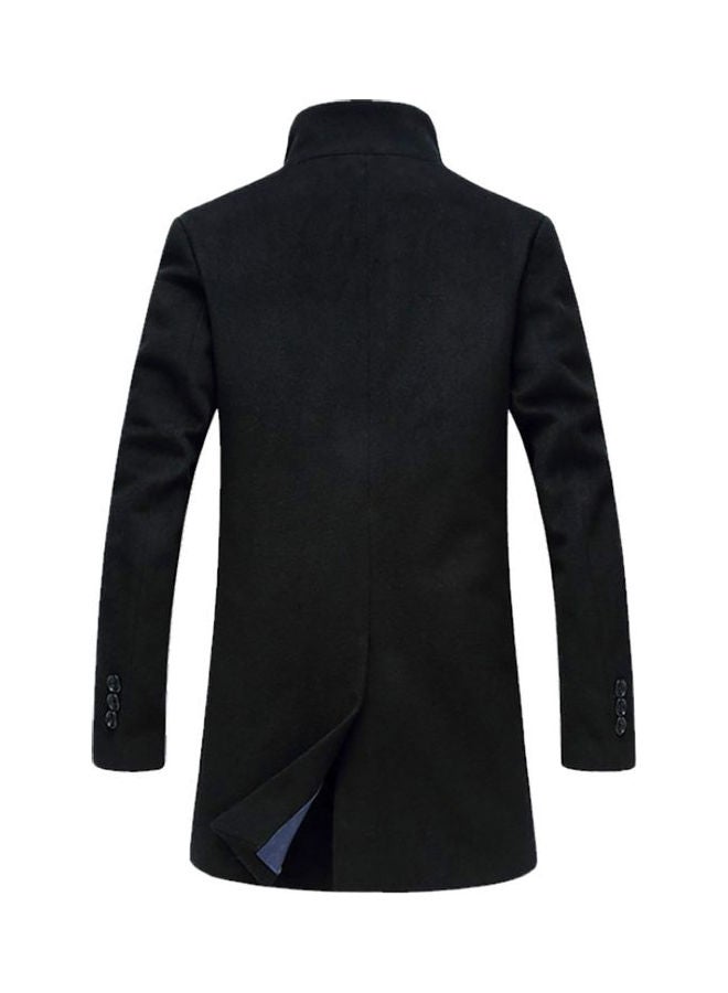 Woolen Trench Coat Black  - Image 5