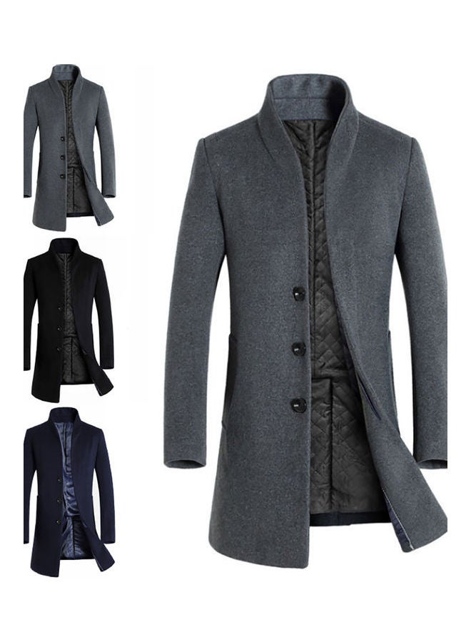 Woolen Trench Coat Black  - Image 4
