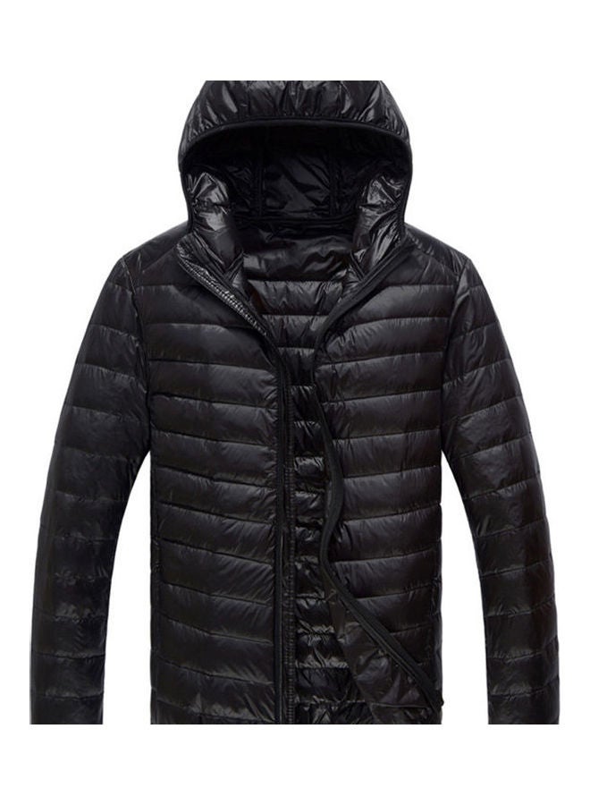 Winter Hooded Zipper Jacket Wine Red - Image 5