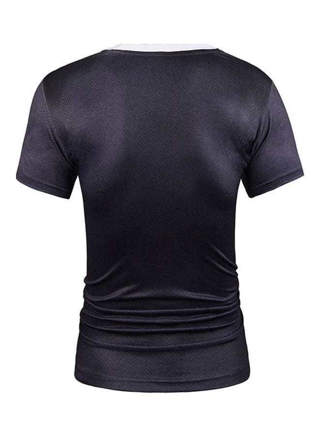 Fashion Men 3d Suit Tie Printed Tee Top Short Sleeve Round Neck Slim Fit T-Shirt Multicolour - Image 5