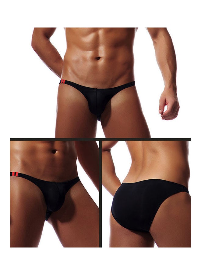 T-Back Thong Briefs Low Rise Underwear Black  - Image 2