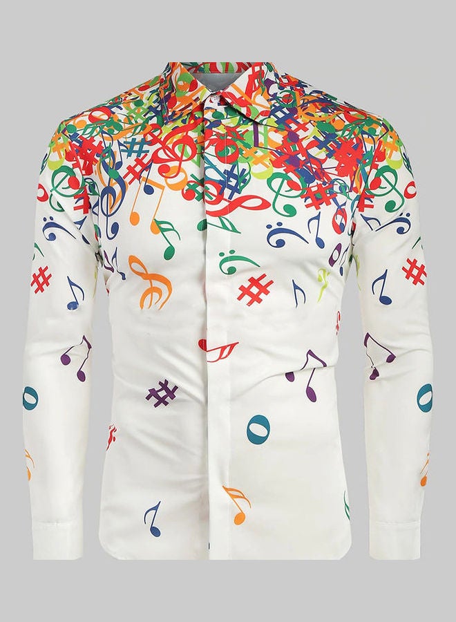 Musical Note Printed Shirt Multicolour - Image 3