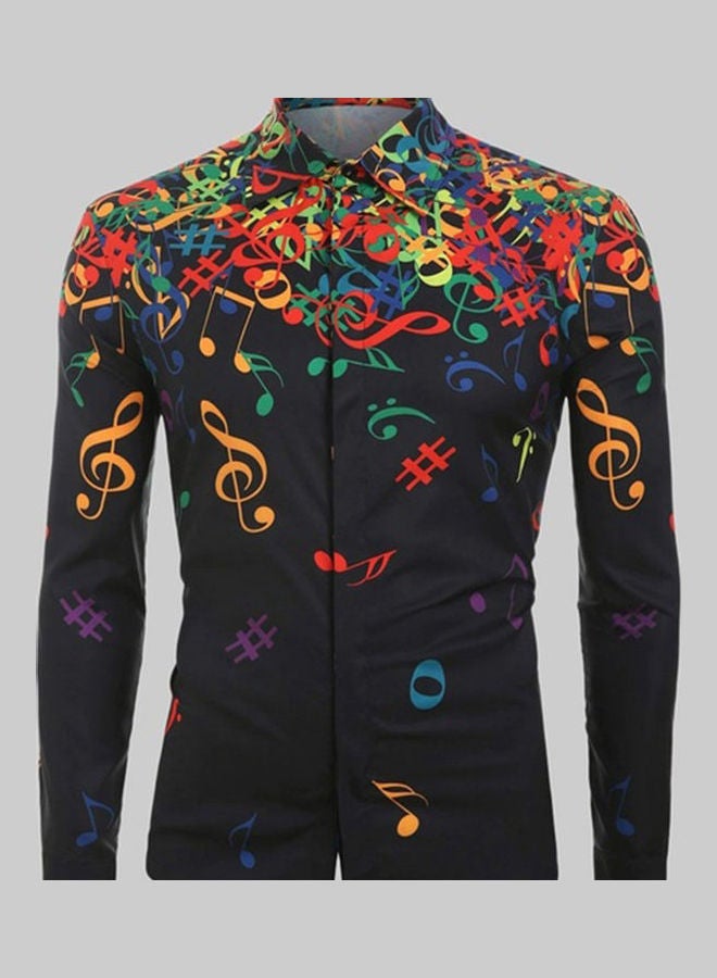 Musical Note Printed Shirt Multicolour - Image 4