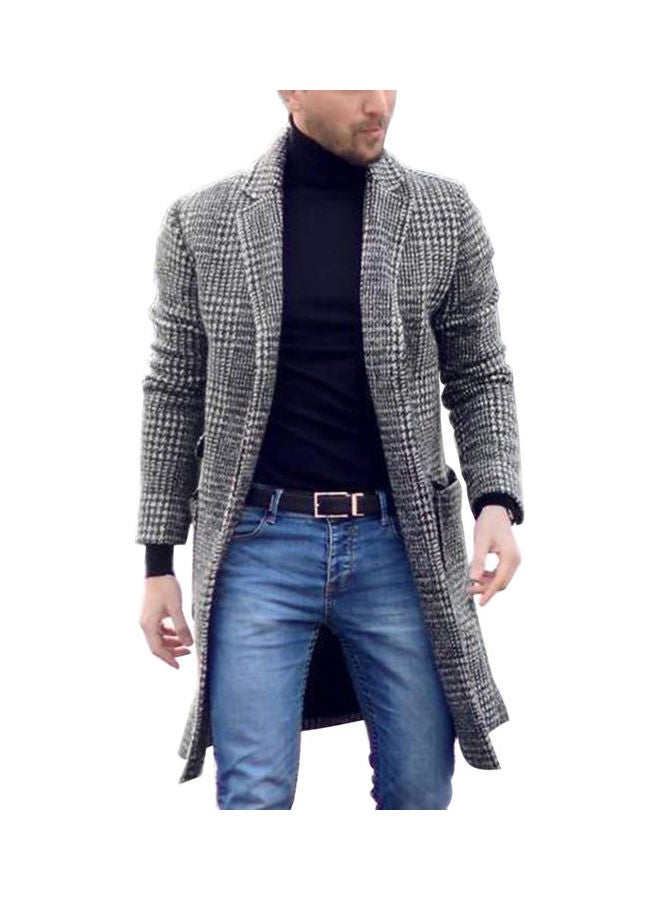 Generic - Lapel Collar Midi Woolen Cardigan Beige - Image 1