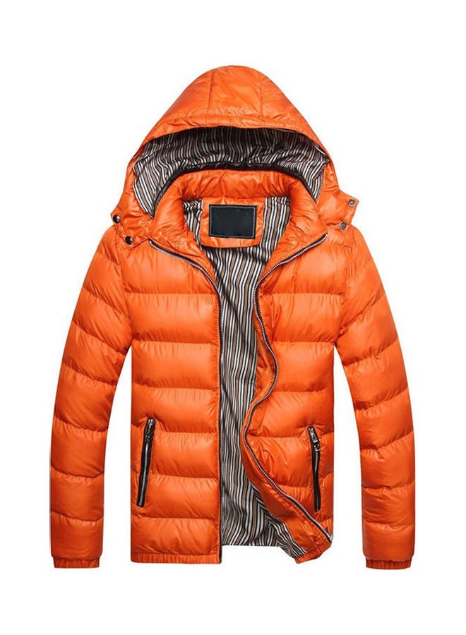 Generic - Stand Collar Hooded Down Jacket Orange - Image 1