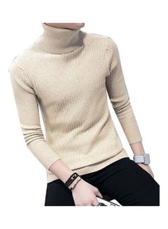 Generic Long Sleeve Knitted Sweater Khaki 