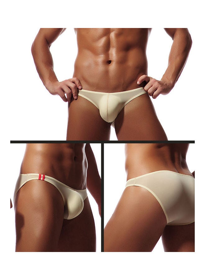 T-Back Thong Briefs Low Rise Underwear Beige  - Image 2