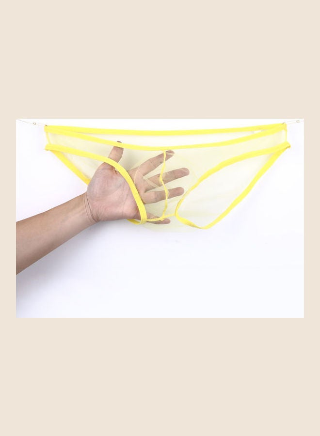 T-Back Thong Briefs Low Rise Underwear Yellow  - Image 1