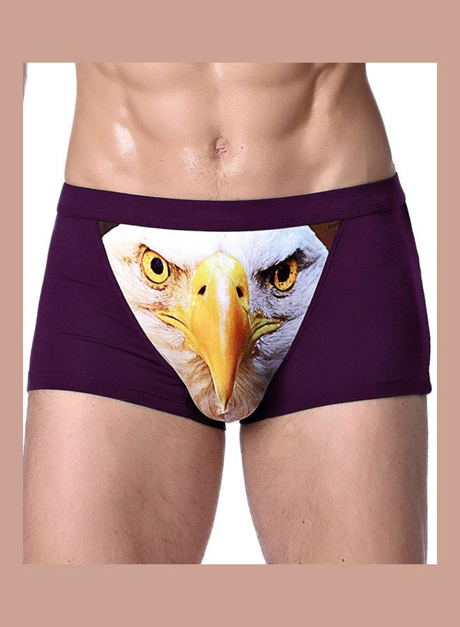 Men Fashion 3d Wolf Eagle Print U Convex Boxers Briefs Underpants Underwear Black Eagle  - Image 1