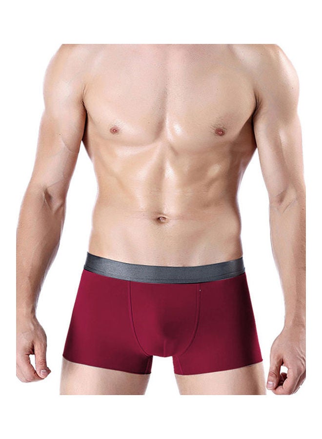 Plus Size Fashion Men Seamless Breathable Boxers Panties Shorts Underwear Red - Image 1