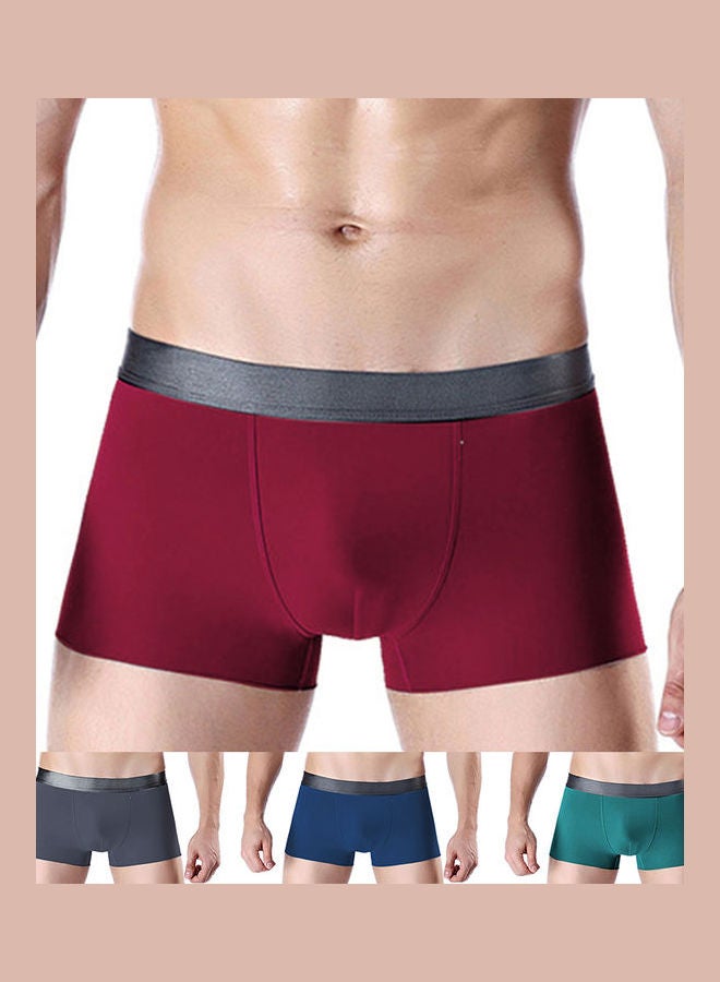 Plus Size Fashion Men Seamless Breathable Boxers Panties Shorts Underwear Red - Image 2