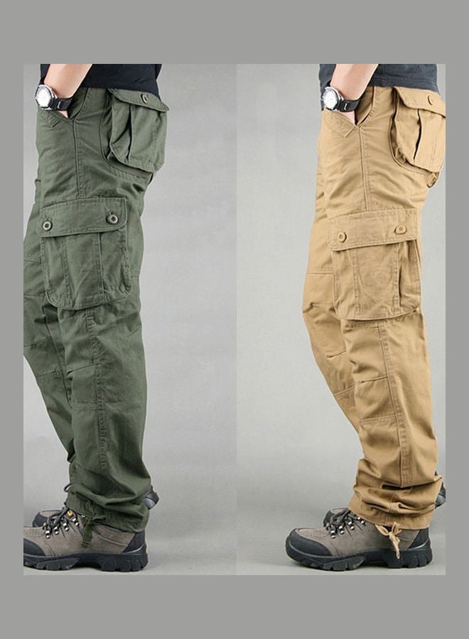 Solid Multi Pockets Detail Cargo Pants Sapphire Blue  - Image 2