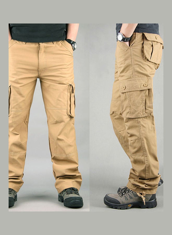 Solid Multi Pockets Detail Cargo Pants Sapphire Blue  - Image 3