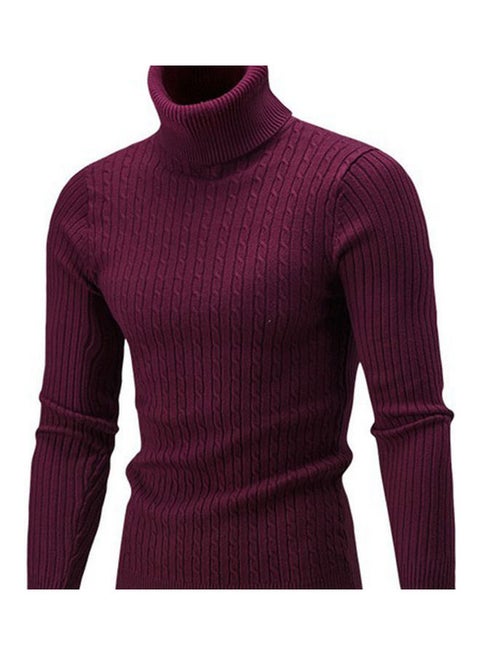 Generic Fashion Men Turtleneck Solid Colour Long Sleeve Knitted