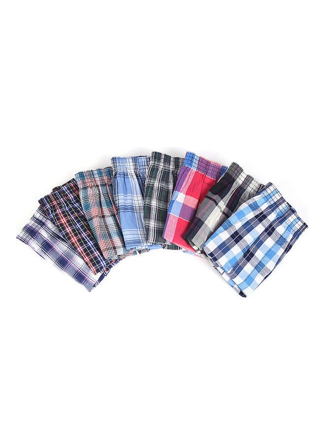 Summer Men Plaid Print Elastic Waistband Loose Boxers Beach Home Short Pants Random  - Image 1