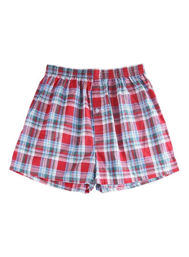 Summer Men Plaid Print Elastic Waistband Loose Boxers Beach Home Short Pants Random  - Image 5