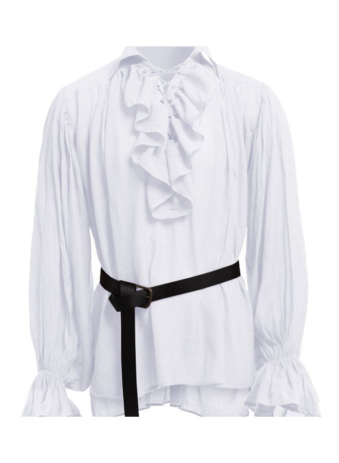 Stand Collar Medieval Shirt White