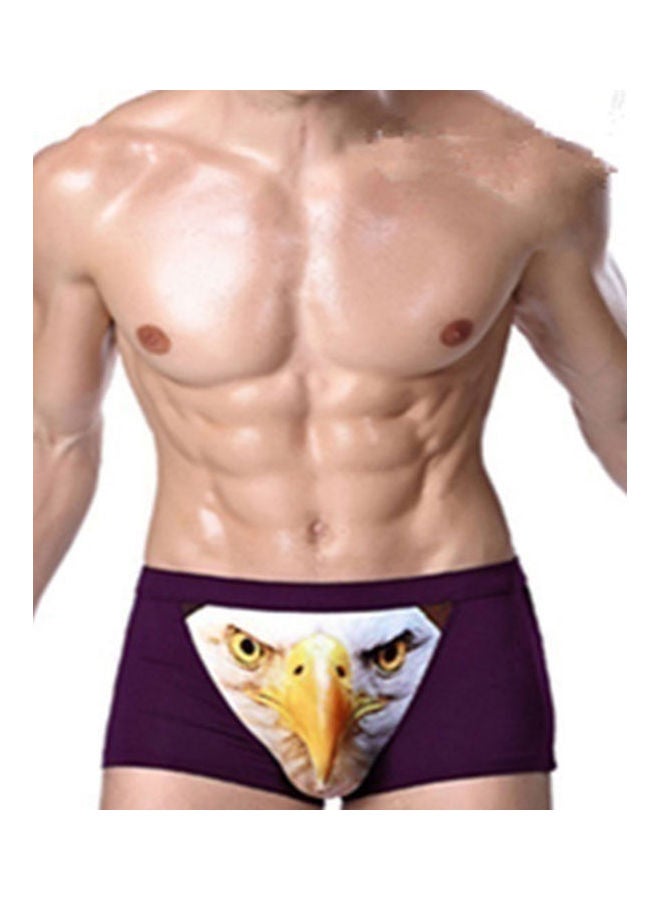 Men Fashion 3d Wolf Eagle Print U Convex Boxers Briefs Underpants Underwear Black Eagle  - Image 2