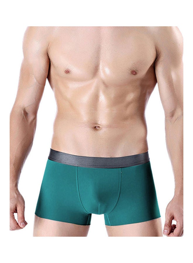 Plus Size Fashion Men Seamless Breathable Boxers Panties Shorts Underwear Green - Image 1