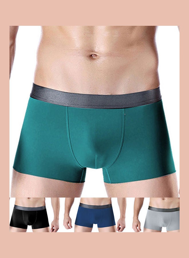 Plus Size Fashion Men Seamless Breathable Boxers Panties Shorts Underwear Green - Image 2