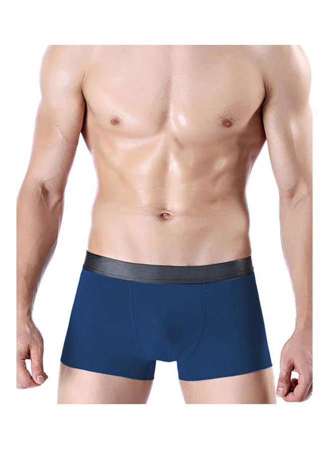 Plus Size Fashion Men Seamless Breathable Boxers Panties Shorts Underwear Blue - Image 1
