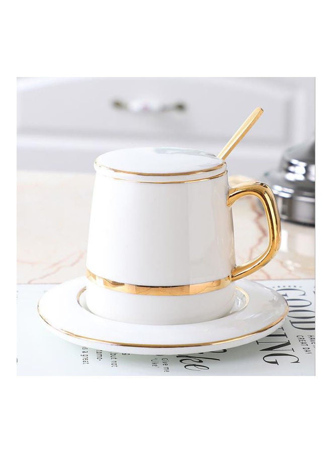 AnneFish Ceramic Coffee Cup Set White/Gold  - Image 1