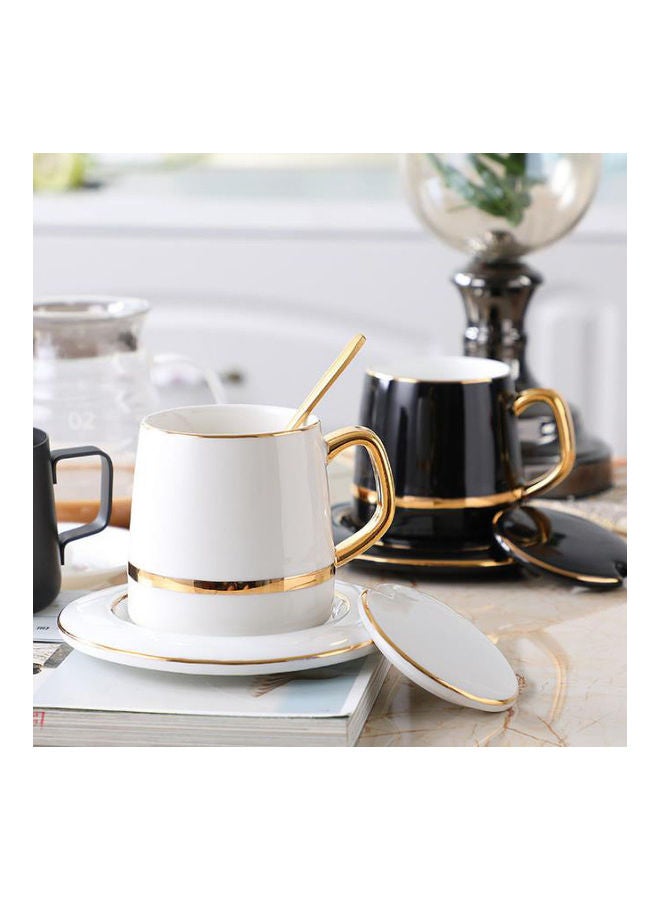 AnneFish Ceramic Coffee Cup Set White/Gold  - Image 3