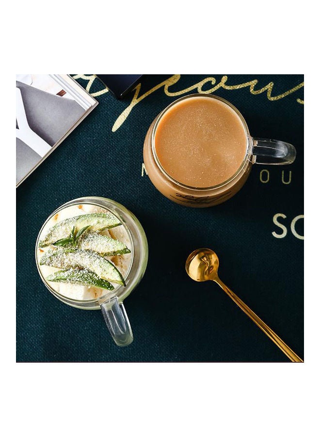 AnneFish Printed Mug With Spoon Clear/Gold  - Image 3