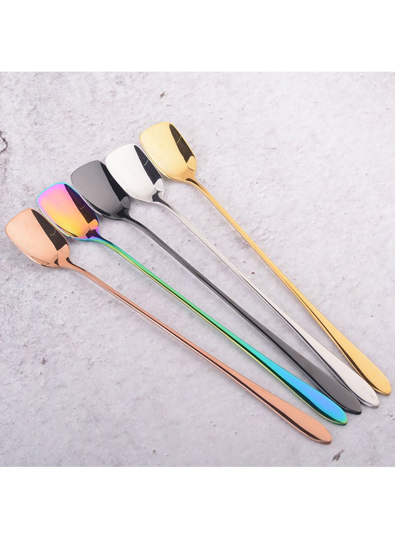 إيهوم ملعقة بمقبض جميل ورأس بتصميم مربع فضي 20سم - Image 2