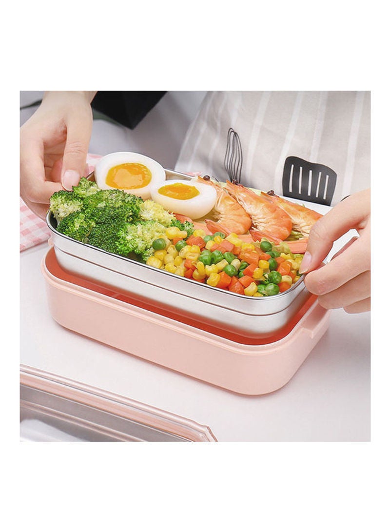 Multi Layer Bento Lunch Box Box Pink 12.5x10.5x12cm - Image 3