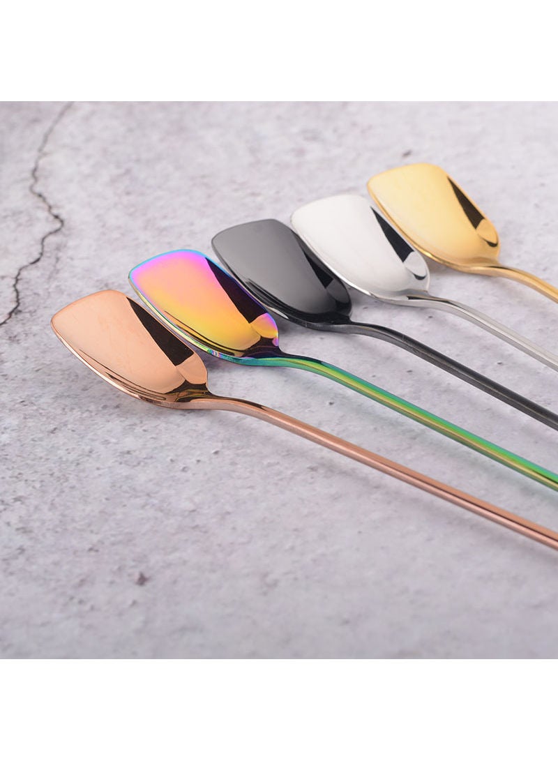 إيهوم ملعقة بمقبض جميل ورأس بتصميم مربع فضي 20سم - Image 3