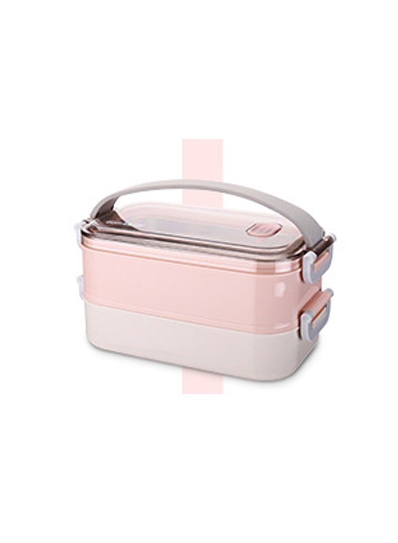 Multi Layer Bento Lunch Box Box Pink 12.5x10.5x12cm - Image 1