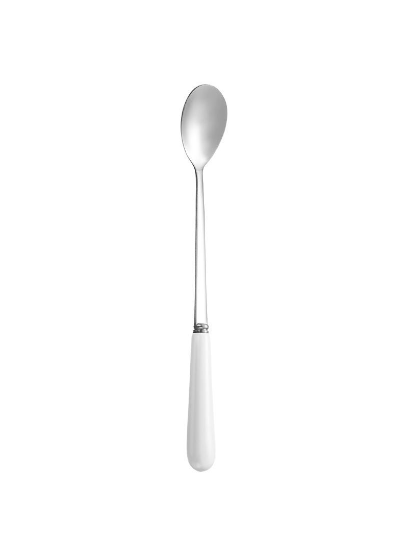 EHOME 1-Piece Cute Long Handle Spoon White 17.3cm - Image 1