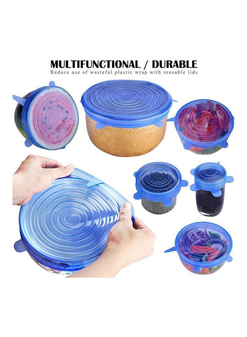 6-Piece Reusable Food Stroage Container Lids Blue 20.5x2x20.5cm  - Image 2