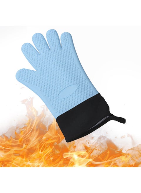 BBQ Heat Resistant Non Slip Waterproof Gloves Blue 34.5x2x19cm