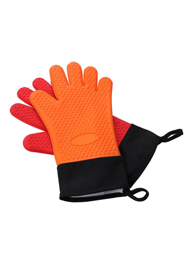 BBQ Heat Resistant Non Slip Waterproof Gloves Blue 34.5x2x19cm