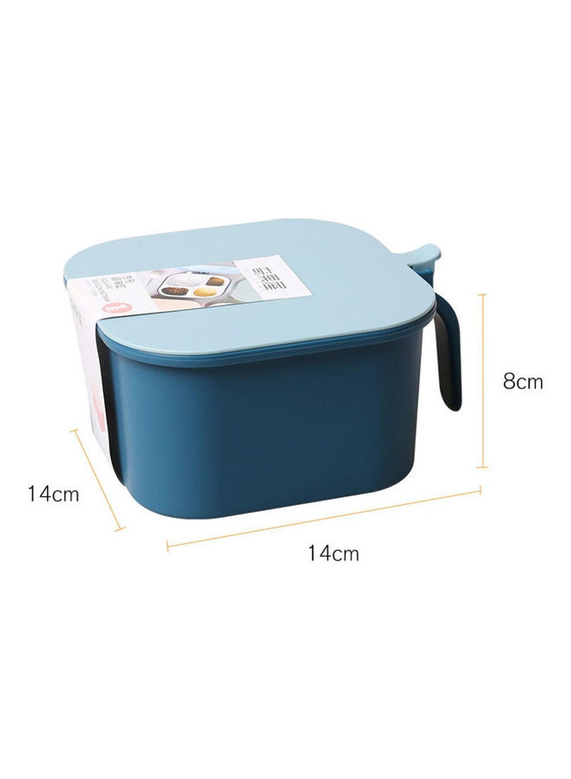 Seasoning Box Spice Storage Container With Cover And Spoon Blue 14x8x14cm - Image 2