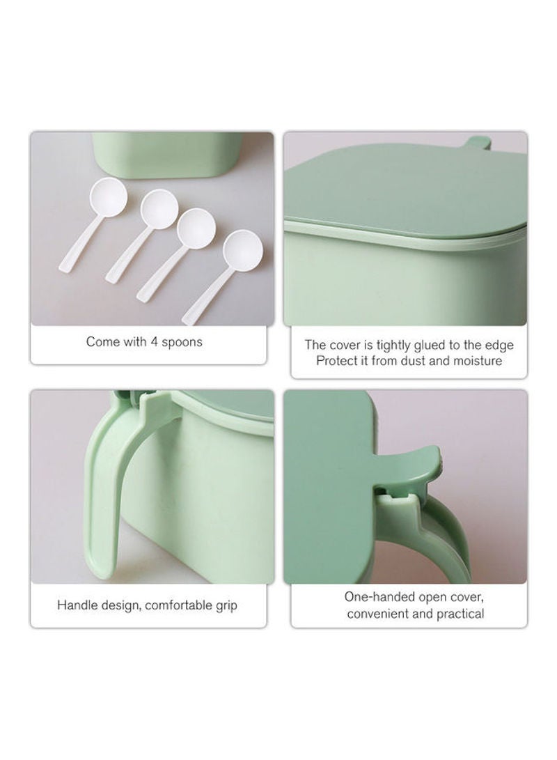 Seasoning Box Spice Storage Container With Cover And Spoon Blue 14x8x14cm - Image 4