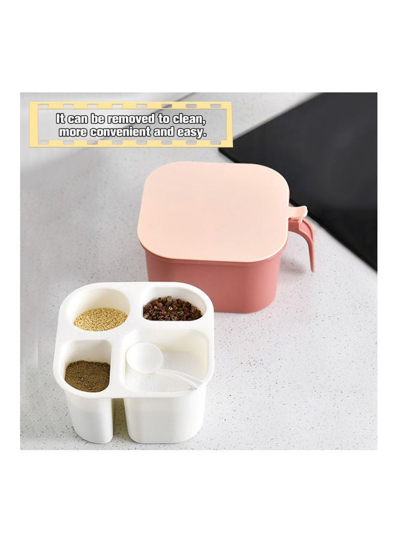Seasoning Box Spice Storage Container With Cover And Spoon Blue 14x8x14cm - Image 5