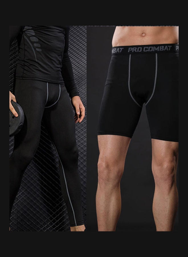 Men Compression Pants Gym Fitness Sports Running Quick Dry Leggings Tights Black  - Image 2