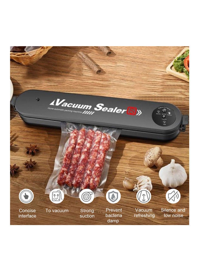 TYS-08 Automatic Vacuum Sealing Machine With 14-Piece Sealer Bags Black 37.5x7.8x10cm