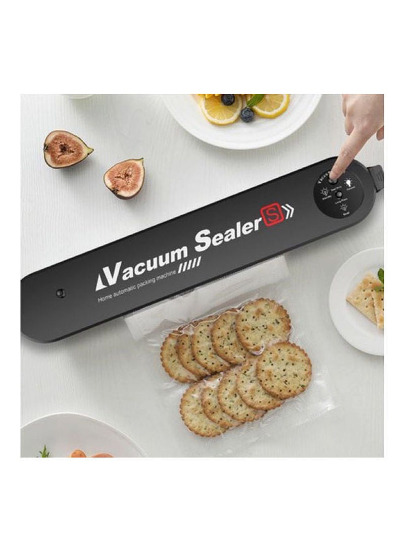 TYS-08 Automatic Vacuum Sealing Machine With 14-Piece Sealer Bags Black 37.5x7.8x10cm