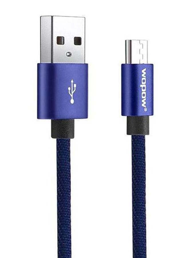 وبو كابل شحن ومزامنة البيانات بمنفذ Micro USB أزرق - Image 2
