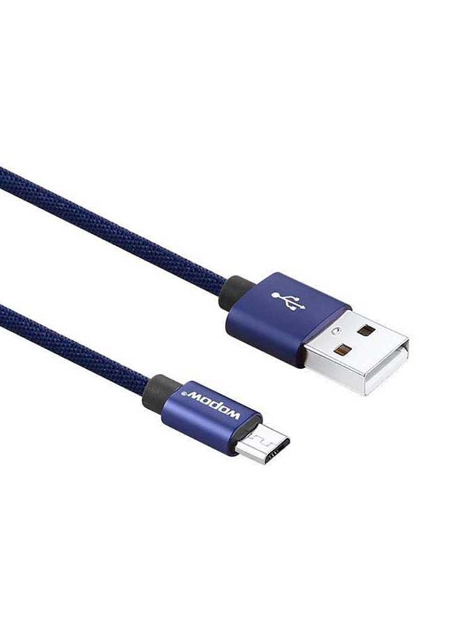 وبو كابل شحن ومزامنة البيانات بمنفذ Micro USB أزرق - Image 3