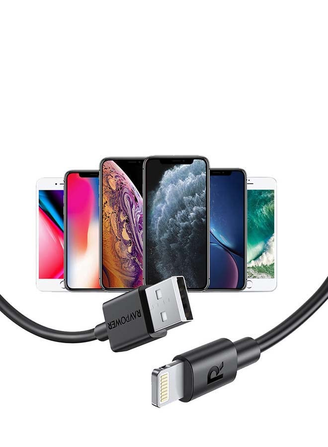 MFI Certified USB Data Sync And Charging Cable Black