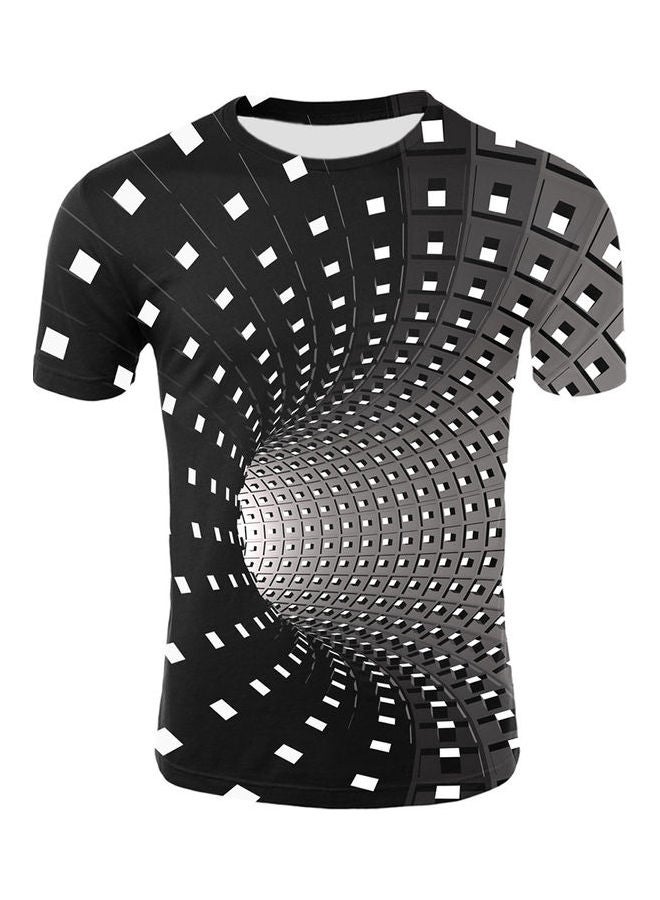 Unisex 3d Hypnotic Vortex Print Short Sleeves T-Shirt Summer Tee Top White  - Image 1