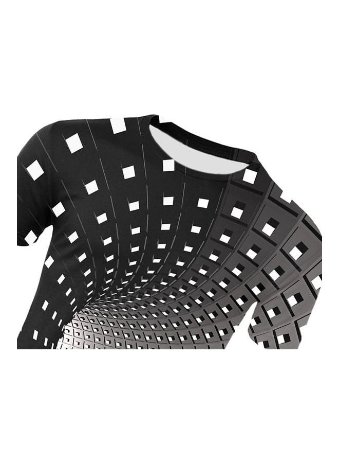 Unisex 3d Hypnotic Vortex Print Short Sleeves T-Shirt Summer Tee Top White  - Image 4