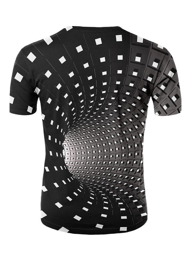 Unisex 3d Hypnotic Vortex Print Short Sleeves T-Shirt Summer Tee Top White  - Image 3