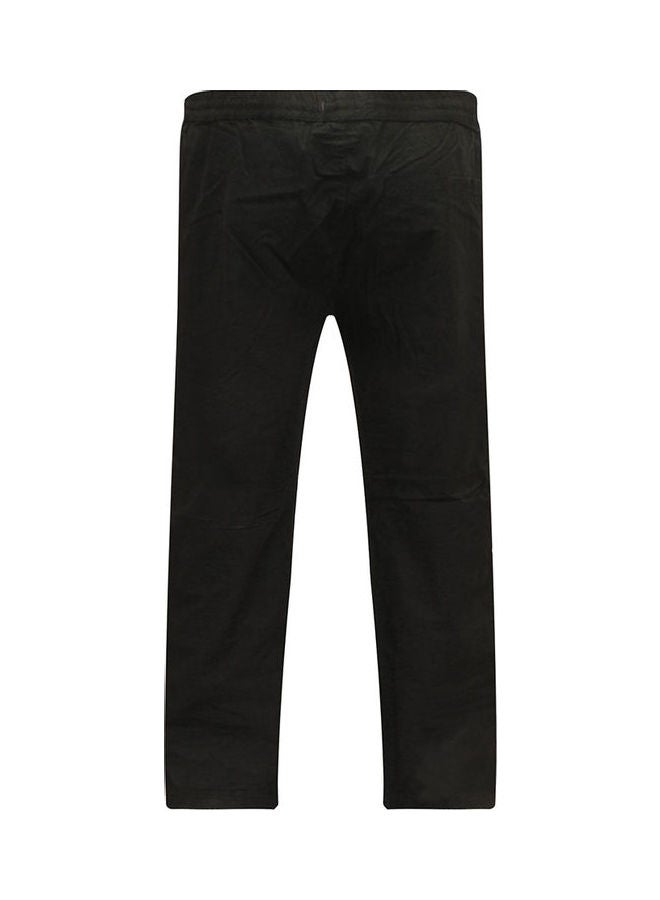 Solid Pattern Drawstring Yoga Pants Black  - Image 1