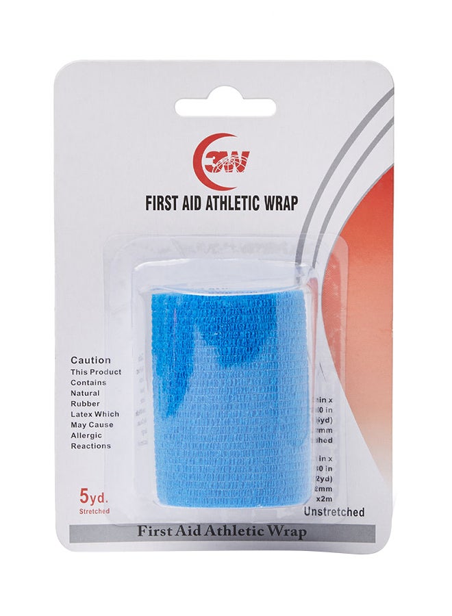 3W Healthcare First Aid Athletic Wrap Blue, Elastic Self Adhesive Tape, Self Adherent Cohesive Wrap Bandages 4.5 Meter - Image 1